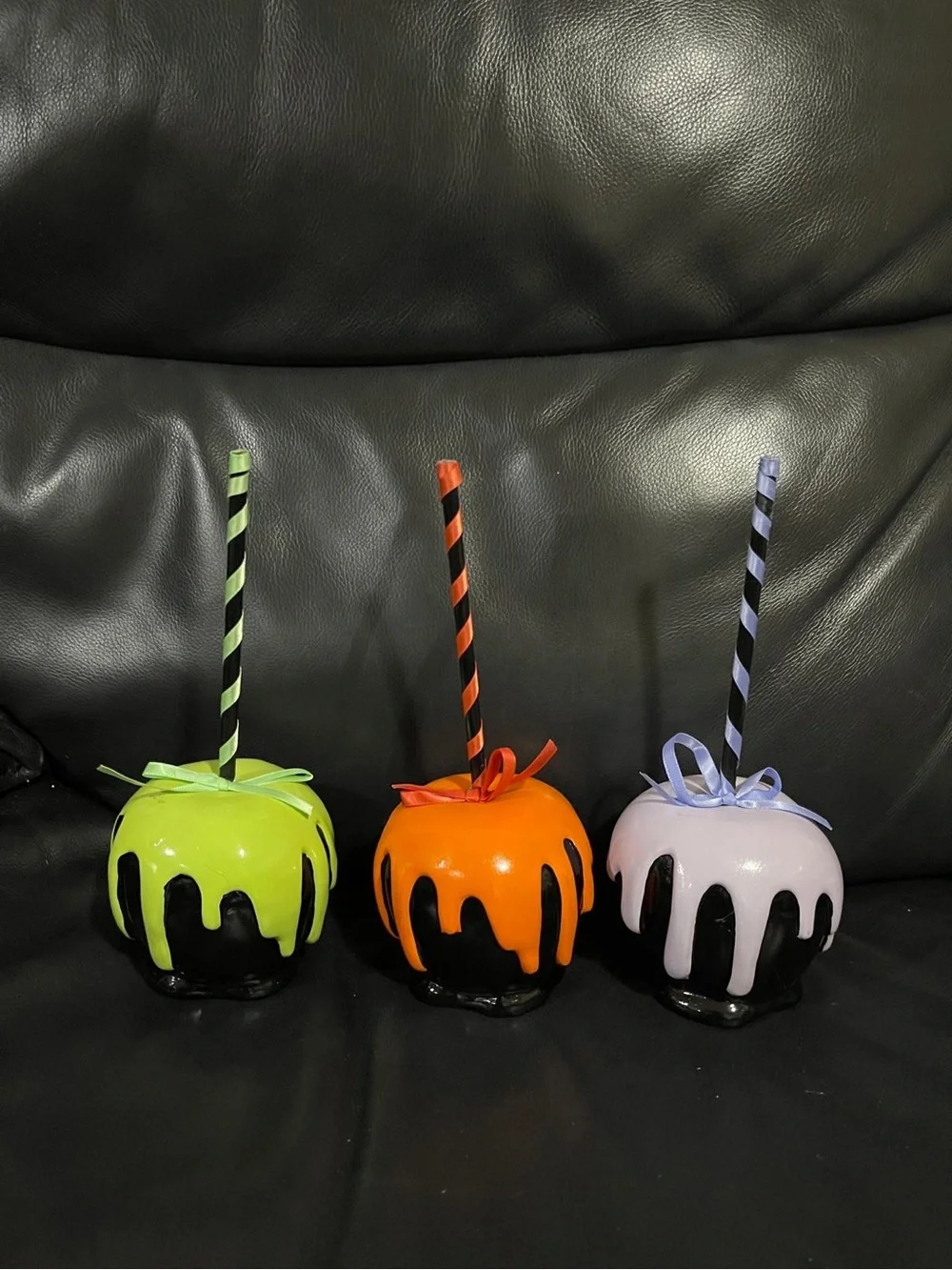 Halloween Sweet Treats Candy Apples Decor, Set of 3